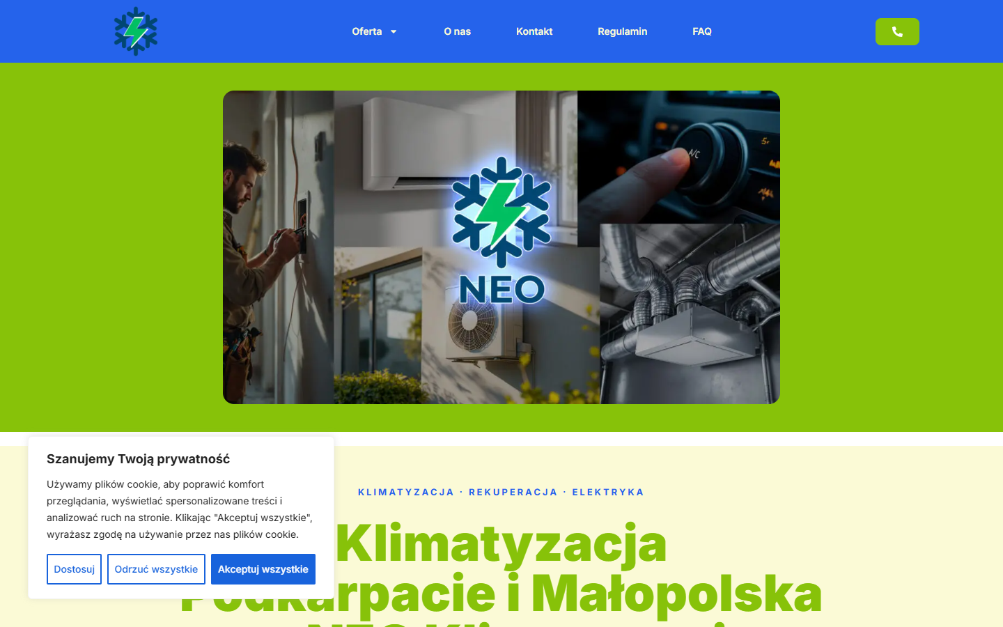 Neoklimatyzacje – strona firmowa